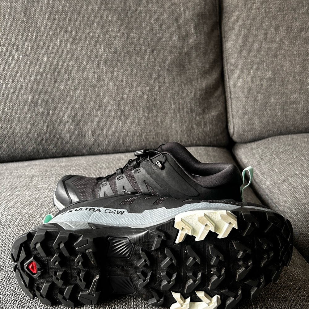 Salomon Black and Gray Athletic Shoes - Picture 3 of 5